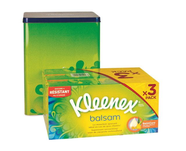 Kleenex hyg.vrec. Balzam TRIPLE PACK Box (64) x 3 + plechovka gratis